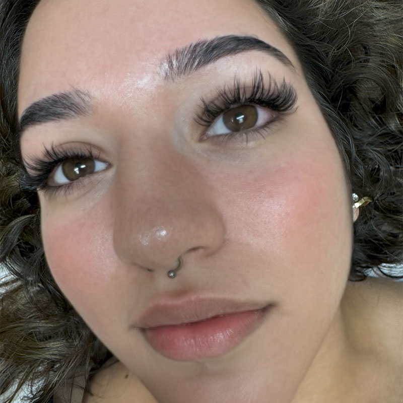 a picture after eyelash extensions applied